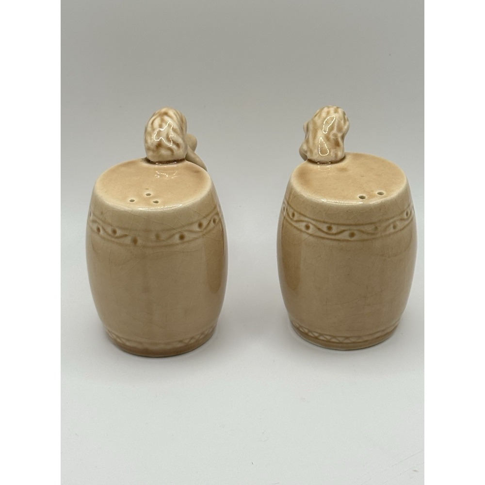 Vintage Ceramic Naked Lady on Barrel Salt & Pepper Shakers Set Of 2 - Picture 4 of 10